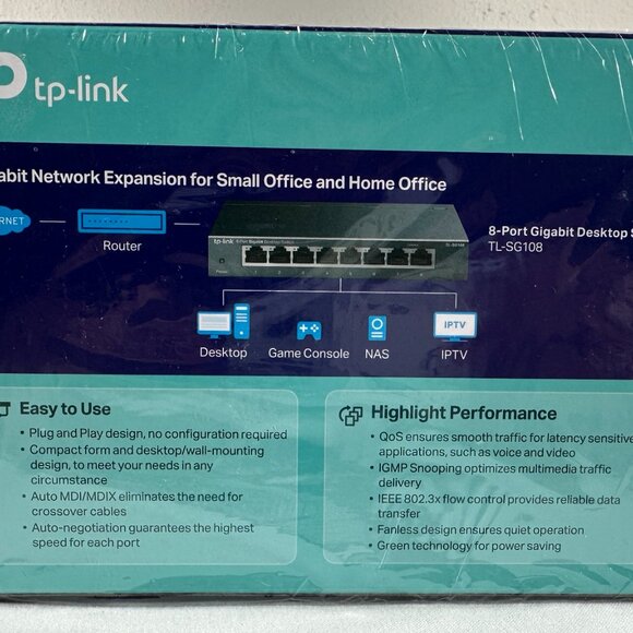 TP-Link TL-SG108 8-Port Gigabit Plug & Play Desktop Switch 10/100/1000Mbp Switch - Picture 3 of 16